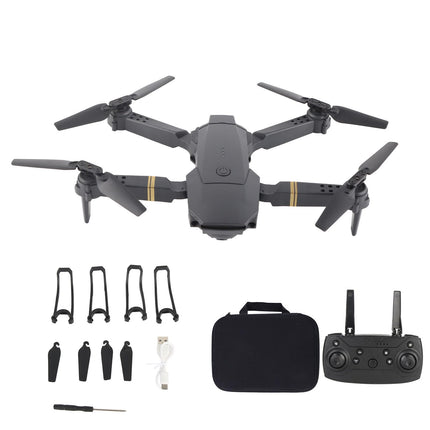 WIFI drons, E58, salokāma 4K aerokamera, tālvadības kvadrokopters, 3,7 V, 600 mAh litija jonu akumulators, tālvadības kvadrokoptera dubultā kamera ar LED apkārtgaismu, dāvanu izvēle zēniem un meitenēm