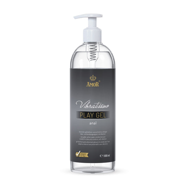 Vibratissimo Play anālais gels 1000 ml | Papildu lubrikants | Ūdens bāzes lubrikanti | Lubrikants gels, kas piemērots silikona rotaļlietām un lateksa prezervatīviem | Ūdens bāzes lubrikants