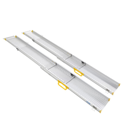 LIEKUMM 2 x 127-300 cm ratiņkrēslu rampa, 300 kg kravnesības ratiņkrēslu rampa kāpnēm, pakāpieniem, pārnēsājama teleskopiska rampa elektriskajiem ratiņkrēsliem, velosipēdiem, trīskārši pagarināma