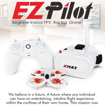 EMAX EZ Pilot FPV drona RTF komplekts, pirmās personas skata droni ar 600TVL CMOS kameru, 25mW video pārraide, mini drons ar aizsargbrillēm un radio raidītāju bērniem, pieaugušajiem un iesācējiem