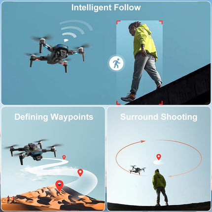 OBEST GPS drons ar 4k kameru, piemērots iesācējiem, FPV RC kvadrokopters ar bezsuku motoru, svars mazāks par 249 g, zema akumulatora uzlādes pakāpe, 360° šķēršļu apiešana, 2 baterijas