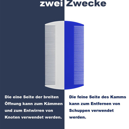 6 utu ķemmes, divpusēja smalkzobaina utu ķemme un blaugznu ķemme, ideāli piemērota kā suņu ķemme un blusu ķemme kaķiem un suņiem, blusu, utu un blaugznu likvidēšanai