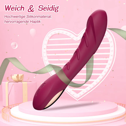 Silikona G-punkta vibrators seksa rotaļlietu vibratori viņas klitoram, kluss, reālistisks dildo anālais vibrators sievietēm un pāriem ar 12 vibrācijas režīmiem (sarkanvīna krāsā)