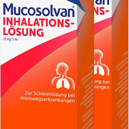 MUCOSOLVAN® inhalācijas šķīdums 2 x 100 ml - gļotu šķīdums inhalācijām klepus gadījumā: Atšķaida gļotas, atvieglo klepu un attīra bronhus