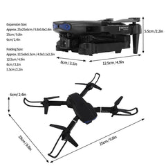 Droni ar kameru pieaugušajiem, iesācējiem, salokāms RC kvadrokopters ar 3 pušu šķēršļu apiešanas funkciju, pārnēsājams WiFi kvadrokopters HD 4k antenā, tālvadības pults