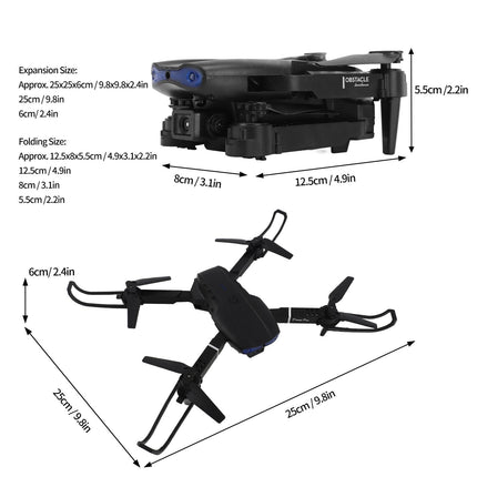 Droni ar kameru pieaugušajiem, iesācējiem, salokāms RC kvadrokopters ar 3 pušu šķēršļu apiešanas funkciju, pārnēsājams WiFi kvadrokopters HD 4k antenā, tālvadības pults