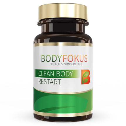 BodyFokus Clean Body Restart - aknu, homocisteīna un tauku metabolisma veicināšanai - 60 kapsulas - ražots Vācijā