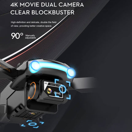 Goolsky LSRC XT2 drons, drons ar 4k kameru, WiFi optiskās plūsmas pozicionēšana, 2,4 GHz šķēršļu noteikšana, kvadrokoptera drons iesācējiem, melns
