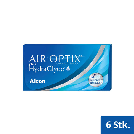 Air Optix plus HydraGlyde mēneša mīkstās lēcas | 6 gabali | BC 8,6 mm | DIAMETRS 14,2 mm | -02,25 dioptrijas