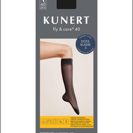 KUNERT sieviešu ceļgalu zeķubikses Fly&amp;Care® 40 efektīvs atbalsts III klase 40 DEN dzeltenbrūns 1003 39-42