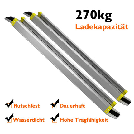 COSTWAY 2 x ratiņkrēslu rampas līdz 270 kg, 121,5–212,5 cm, teleskopiska rampa ar neslīdošu virsmu, teleskopiska rampu pāris no alumīnija, neslīdoša iekraušanas rampa, alumīnija rampa