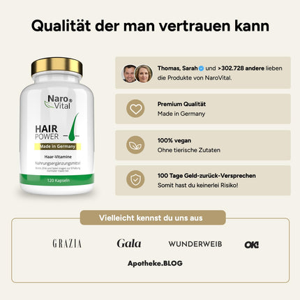 Matu vitamīni - augsta deva ar biotīnu, cinku, selēnu, OPC, prosas ekstraktu (bagāts ar silīciju un silīcija dioksīdu) - 120 kapsulas (2 mēneši) - matu un bārdas augšanai - sievietēm un vīriešiem