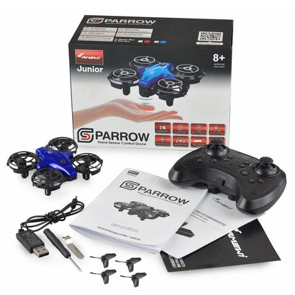 Amewi 25326 Sparrow Mini Drone ar vadības sensoriem, zils