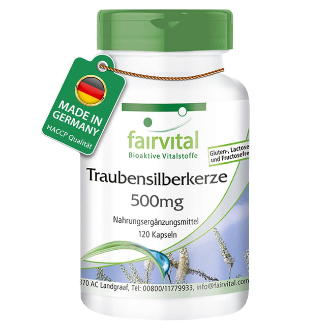 Fairvital | Melnās čūskas kapsulas 5000 mg - 120 kapsulas - AUGSTA DEVA ar 500 mg melnās čūskas ekstrakta 10:1 vienā kapsulā - VEGĀNS - Cimicifuga Racemosa