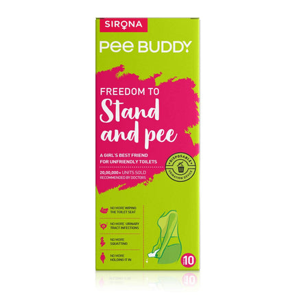 PEE BUDDY kartona pisuāra urinēšanas piltuve sievietēm, urinēšanai stāvus, urinēšanas palīglīdzeklis sievietēm, antibakteriāls, 10 urinēšanas piltuves sievietēm