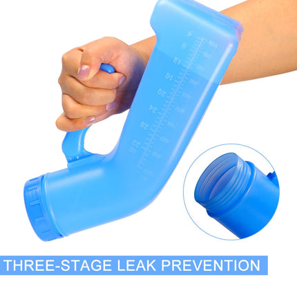 Pisuāra pudele, pārnēsājama pisuāra tualete, vīriešu plastmasas urinēšanas pudele, 1 l, pisuāra pudeles ar skrūvējamu vāciņu, mazs podiņš ceļojumu teltij, kempinga ārkārtas situācijām