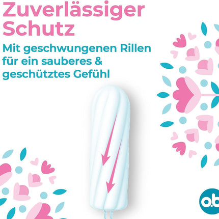 Oriģinālie Super tamponi intensīvas lietošanas dienām ar StayDry tehnoloģiju un izliektām rievām, kas nodrošina uzticamu aizsardzību un tīrības sajūtu (1 x 56 gab.)