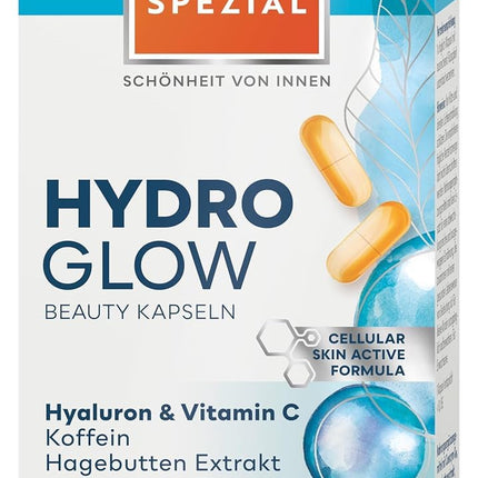 Merz Spezial Hydro Glow skaistuma kapsulas – 1 x 30 kapsulas – vegānisks uztura bagātinātājs ar hialuronskābi un C vitamīnu – skaistumkopšanas rutīna jūsu ādai – skaistums no iekšienes