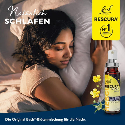 Oriģinālie Bach RESCURA NIGHT pilieni bezalkoholiskie: (agrāk Rescue) Baha ziedu maisījums + baltais kastaņaugs, 20ml