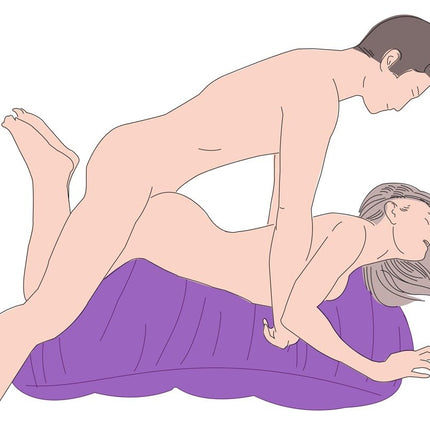 ORION Lovepad - piepūšams mīlestības spilvens sievietēm un vīriešiem, intensīvai anālai un vaginālai iespiešanai, anatomiski veidots, mazgājams, violets