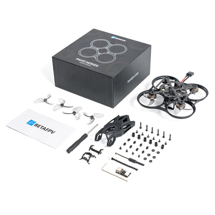 BETAFPV Pavo Femto bezkontaktu kvadrokopters, 2S kabatas drons ar HD VTX kronšteinu DJI O4 gaisa vienībai, F4 2-3S 20A FC, 1102 | 14000KV motors vienmērīgai aerofotogrāfijas lidojumam brīvā stilā