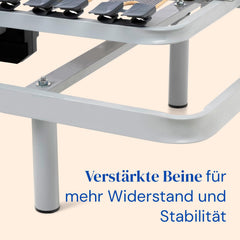 Geriafy - Elektriski regulējams redeļu rāmis Home Silver | 90x200 cm | Pastiprināts un kompakts | Vadu tālvadības pults