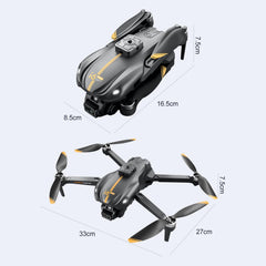 Drons ar kameru pieaugušajiem, 1080P HD FPV kamera, drons iesācējiem ar augstuma noturēšanu, vienas pogas nosēšanos, 4 virzienu šķēršļu apiešanu, ātruma regulēšanu, bezgalvas režīmu, 3D pagriezienus