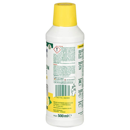 HEITMANN tīra citronskābe | Šķidrs organiskais atkaļķotājs virtuvei un vannas istabai | Efektīvs pret kaļķakmens nogulsnēm | 100% dabīgas sastāvdaļas | Pārtikas nekaitīgums | 500 ml