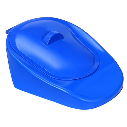 Gultas panna ar vāku, gultas panna, plastmasas pacienta panna, naktspods, gultas pisuāri vīriešiem, sievietēm, vecāka gadagājuma cilvēkiem, zils