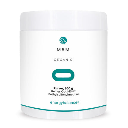 EnergyBalance OptiMSM - 100% tīrs pulveris, augsta deva, dabīgs, metilsulfonilmetāns - bez cukura, bez piedevām - Šveices kvalitāte - 500 g
