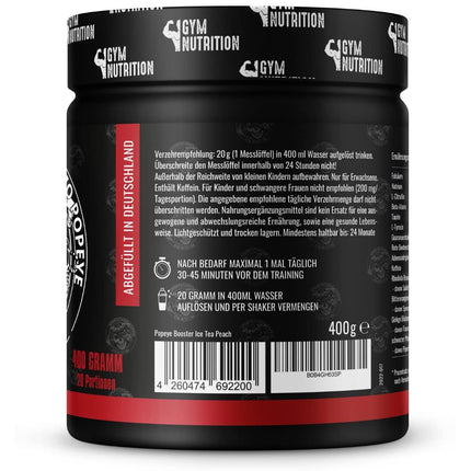 CEĻŠ UZ ELLI - Ultra Hardcore pastiprinātājs pirms treniņa - pulveris - ATP + L-arginīns + citrulīns + beta-alanīns + kofeīns 400g sadarbībā ar Sportstudio Popeye ledus tēja persiku garša vegāns