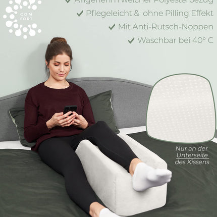 Ergonomisks vēnu spilvens kāju pacelšanai - kāju pacelšanas spilvens, kāju atbalsta ķīļveida spilvens/atbalsta spilvens kājām un ceļgaliem, ideāli piemērots kā limfātiskais spilvens un vēnu ķīlis, BALTS