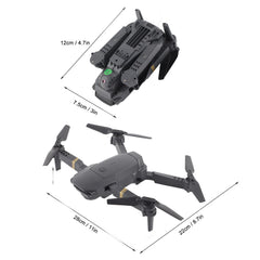 WIFI drons, E58, salokāma 4K aerokamera, tālvadības kvadrokopters, 3,7 V, 600 mAh litija jonu akumulators, tālvadības kvadrokoptera dubultā kamera ar LED apkārtgaismu, dāvanu izvēle zēniem un meitenēm