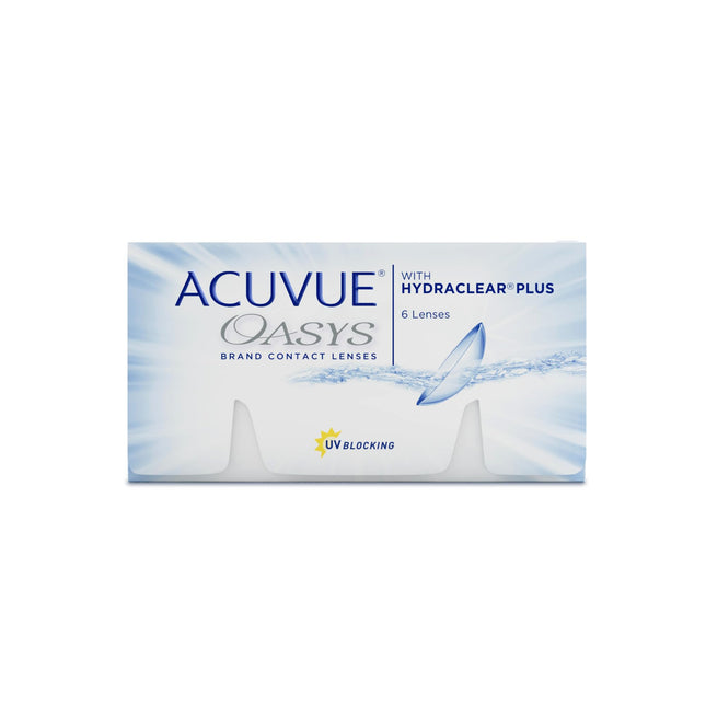 ACUVUE OASYS 2 nedēļu kontaktlēcas dienai un naktij ar -3 dpt un BC 8.4 – UV aizsardzība, aizsardzība pret sausumu un ārkārtīgi ērta valkāšana – 6 lēcas