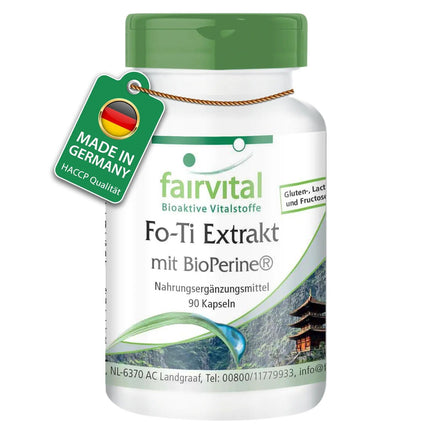 Fairvital | Fo-Ti ekstrakts ar BioPerine® - 90 kapsulas - AUGSTA DEVA - He Shou Wu - VEGĀNS