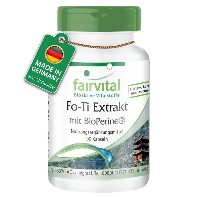 Fairvital | Fo-Ti ekstrakts ar BioPerine® - 90 kapsulas - AUGSTA DEVA - He Shou Wu - VEGĀNS