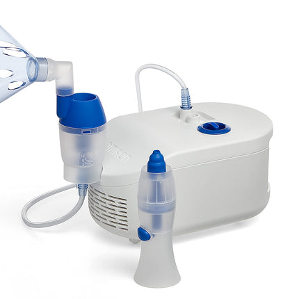 OMRON X102 Total 2-in-1 inhalators ar deguna dušu - inhalators pieaugušajiem un bērniem; efektīvai elpceļu slimību, alerģiju un saaukstēšanās ārstēšanai; ar augstas kvalitātes aksesuāriem