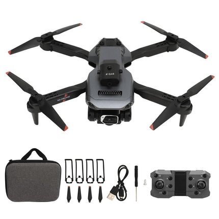 Salokāms kvadrokoptera drons, K6 FPV RC kvadrokopters ar 1080P 4K HD dubulto kameru, 15 minūšu lidojuma laiks, inteliģenta planēšana un šķēršļu apiešana, 50x tālummaiņas Wi-Fi drons