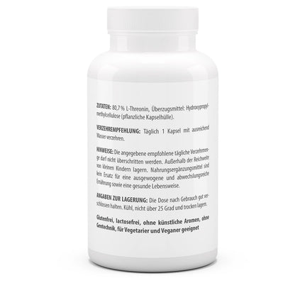 vitaworld L-treonīns 500 mg, neaizvietojamā aminoskābe, 120 kapsulas