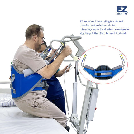 EZ Assistive Polsterēta pacientu atbalsta siksna sēdēšanai un stāvēšanai ar muguras atbalstu. Pacienta atbalsta siksna ir saderīga ar lielāko daļu mobilitātes palīglīdzekļu (vidēja izmēra (1 gab. iepakojumā)).
