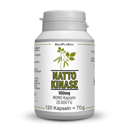 Nattokināze 100mg vienā kapsulā 20 000 FU | vegāns | bez K1 un K2 vitamīna | bez mikrokristāliskās celulozes un magnija stearāta | 120 kapsulas