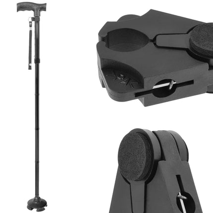 OTOTEC 2 daļu nūju turētājs galdam, melns, 5,2 x 4,7 cm, augstums 2,1 cm, ideāli piemērots caurulēm ar diametru no 1,6 cm līdz maks. 2,5 cm galda skavas