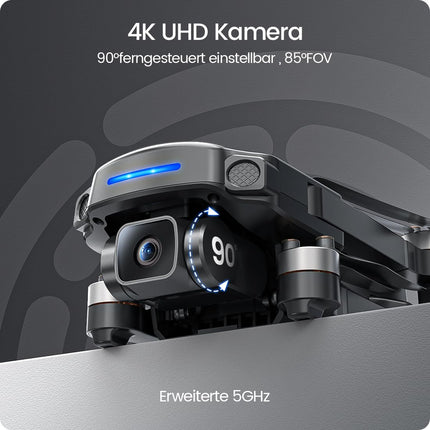Holy Stone HS360S drons ar 4K GPS kameru pieaugušajiem, 3 km liela darbības rādiusa 5G attēla pārraide, 20 minūšu ilgs lidojuma laiks, sekojiet man, atgriezieties, RC salokāms drons, pilns komplekts iesācējiem, svars zem 249 g, C0