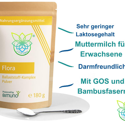 VITARAGNA Bimuno Flora šķiedrvielu komplekss ar GOS pulvera veidā - mātes piens arī pieaugušajiem, zarnu florai un zarnu baktērijām, 180g