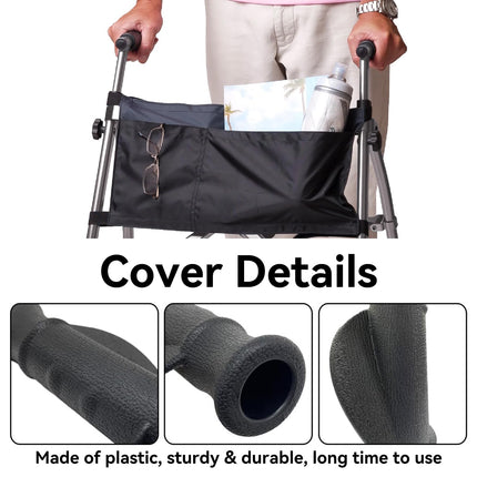 2 rollatoru rokturu komplekts, ergonomisku rokturu rollatoru rezerves daļas, 2,2 cm staiguļu rokturi rollatoru ratiņkrēslam, rollatoru piederumi vecāka gadagājuma cilvēkiem un ievainotajiem (12 cm, labais un kreisais).