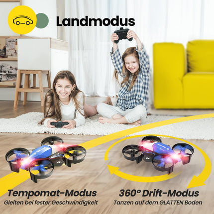 Holy Stone HS210F mini drons bērniem, 2 vienā tālvadības kvadrokopters ar nolaišanās režīmu un lidojuma režīmu, vienas atslēgas iedarbināšana, augstuma noturēšana, 3D pagriezieni, bezgalvas režīms, rotaļu dāvanas zēniem, C0 (zils)