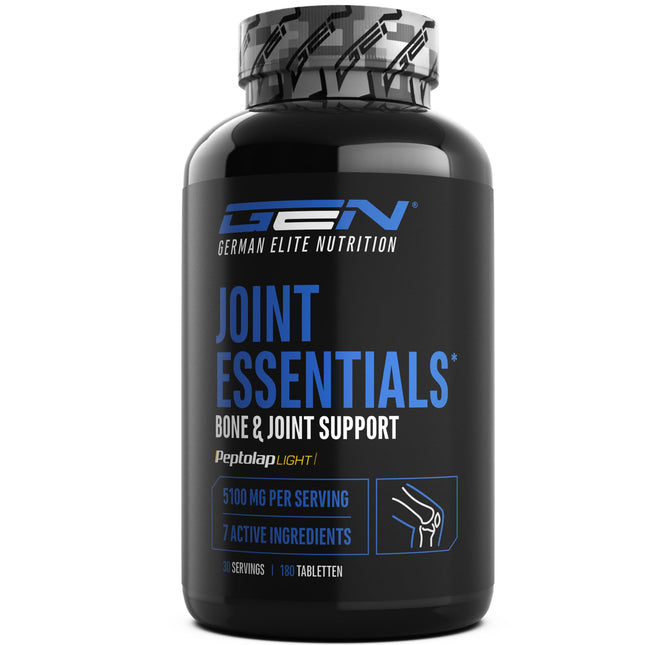 Joint Essentials - 180 tabletes - augsta deva ar 5100 mg dienā - glikozamīns + hondroitīns + MSM + hialuronskābe + kolagēns + C vitamīns + melno piparu ekstrakts - locītavu uztura bagātinātājs