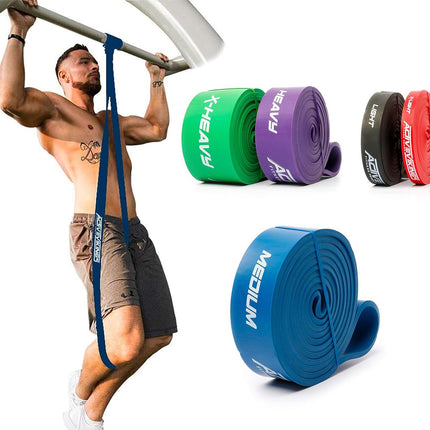 ActiveVikings® pievilkšanās fitnesa lentes | Lieliski piemērots muskuļu veidošanai un Freeletics Calisthenics | Fitnesa pievilkšanās lentes, pretestības lentes (C - zila: vidēja (vidēja pretestība))