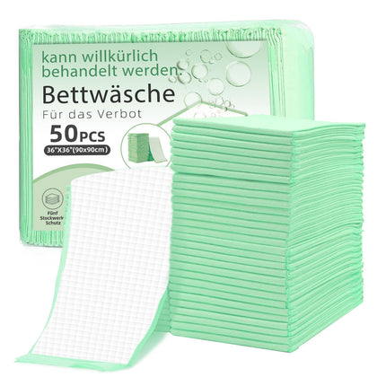 EasyVibe Wegwerf-Bettpads für Inkontinenz 50 Stück 90x90cm 5-lagig,110g/Stück,SAP 7g Betteinlagen Inkontinenz Einweg Erwachsenen, Heavy Duty Bettpads Inkontinenz, Einweg-Wickelunterlagen…