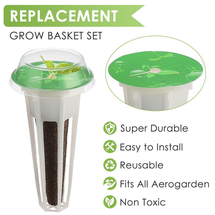 Sēklu kapsulu komplekts Aerogarden, Grow-Anything komplekts hidroponikai, augu kapsulu komplekts A un B augu mēslošanai ar augu groziem, audzēšanas sūkļiem, augu kupoliem un etiķetēm (12 gab.)